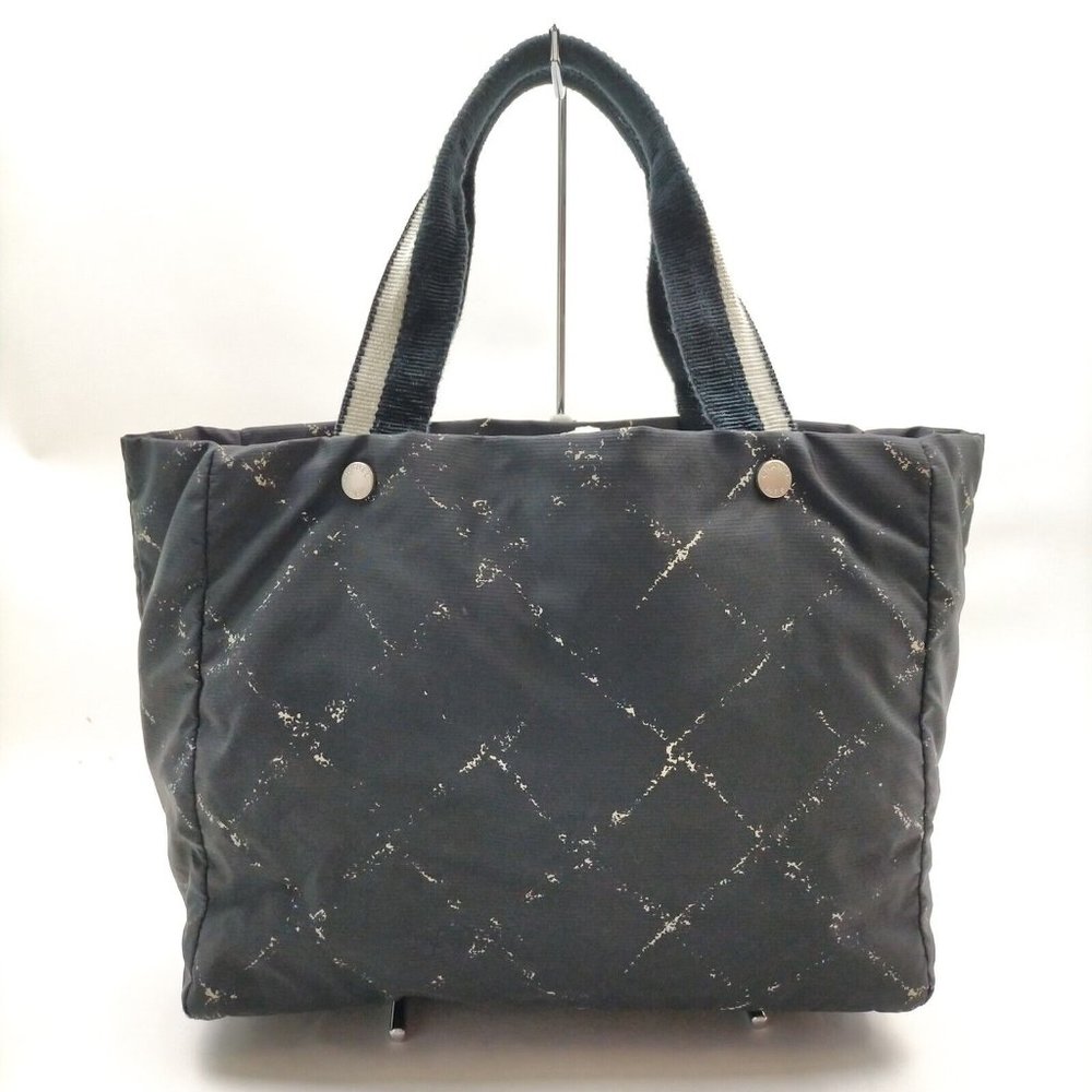 Chanel Hand Bag Black Nylon